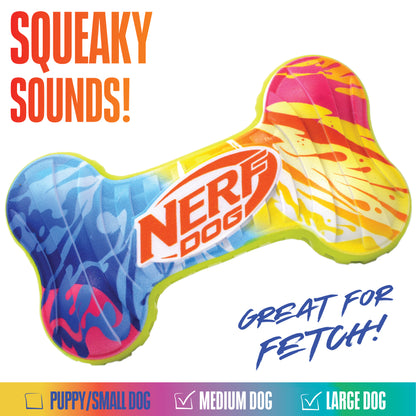 Nerf Colour Blast Squeak Bone TPR Dog Toy