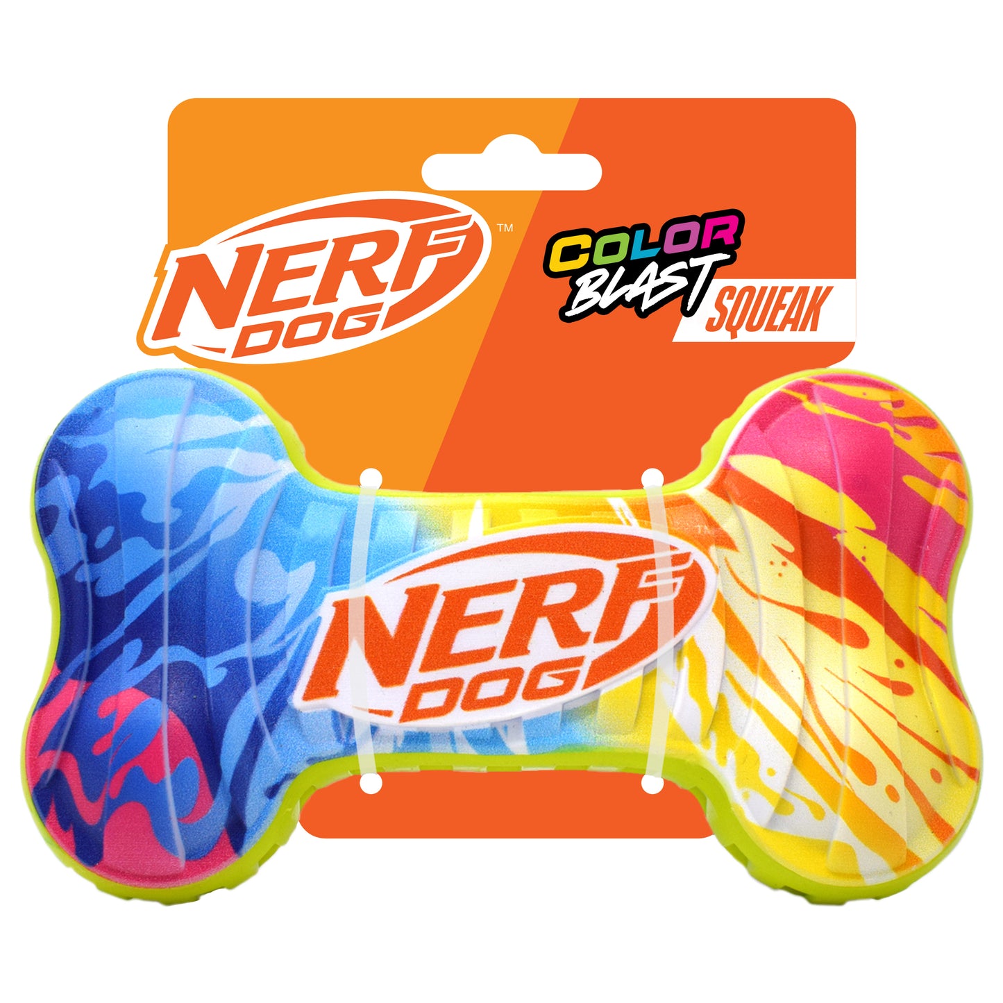 Nerf Colour Blast Squeak Bone TPR Dog Toy