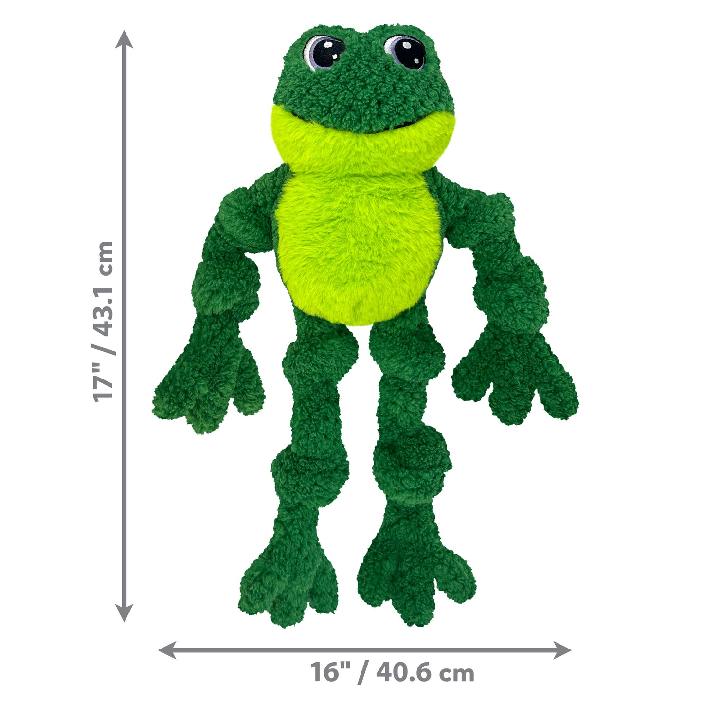 KONG Knots Frog Plush Squeaky Dog Toy Large