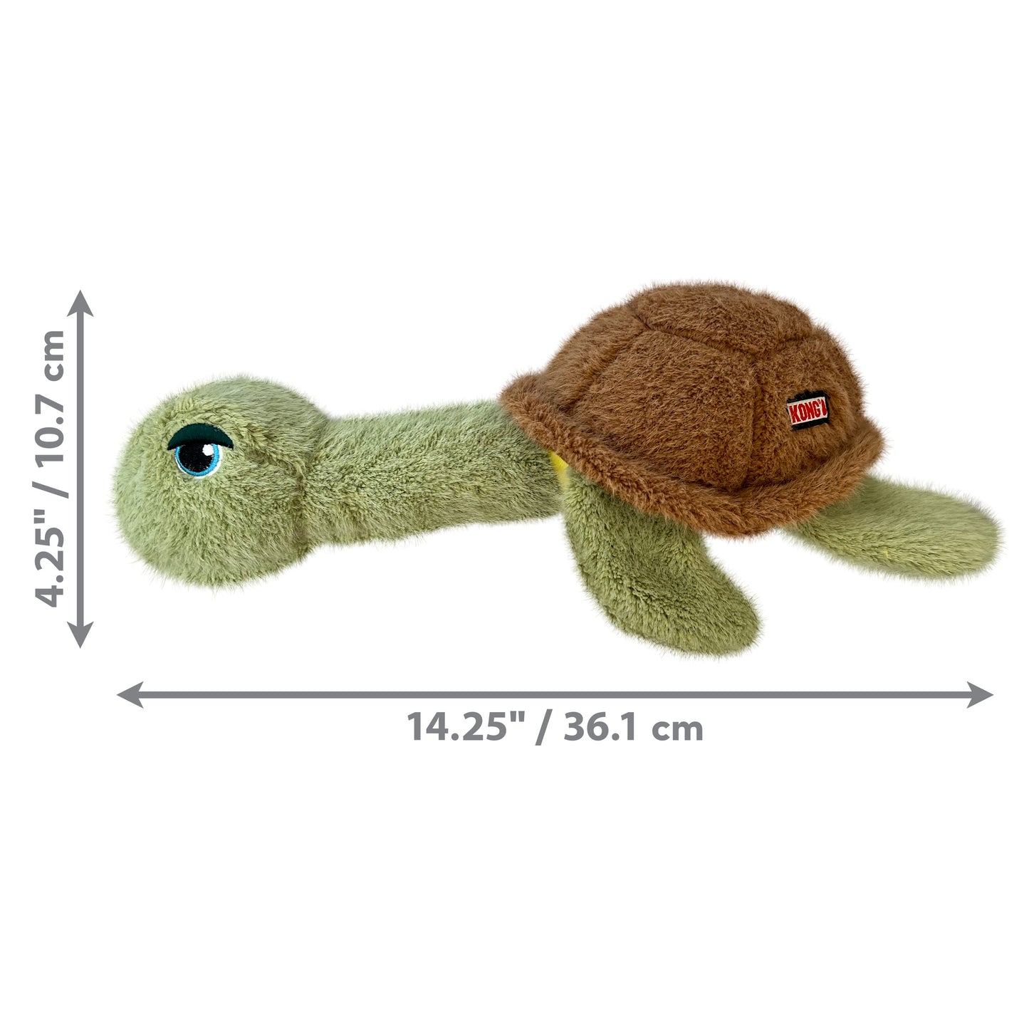 KONG Scruffs Turtle Squeaky Plush Dog Toy