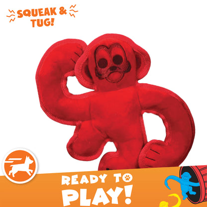 Hasbro Barrel of Monkeys Squeaky Tough Plush Dog Toy