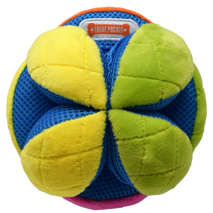 Nerf Mash Up Plush Ball with Treat Pockets Squeaky Dog Toy Multicolour