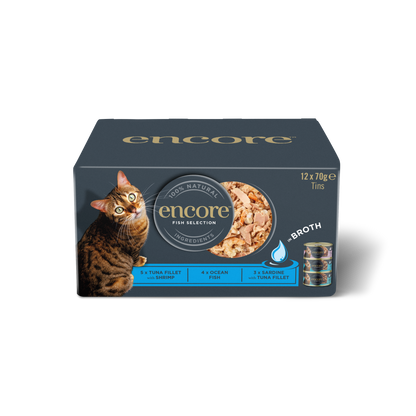 Encore Wet Adult Cat Food Natural Fish Selection in Broth