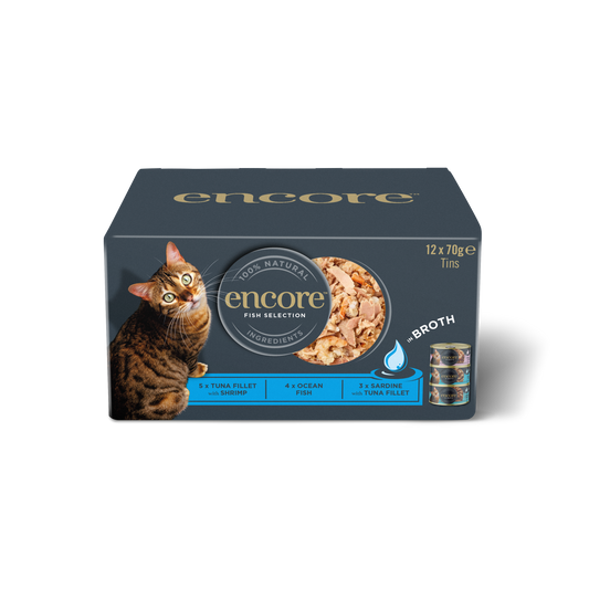 Encore Wet Adult Cat Food Natural Fish Selection in Broth