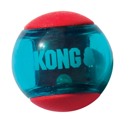 KONG Squeezz Action Ball Squeaky Dog Toy Medium x3