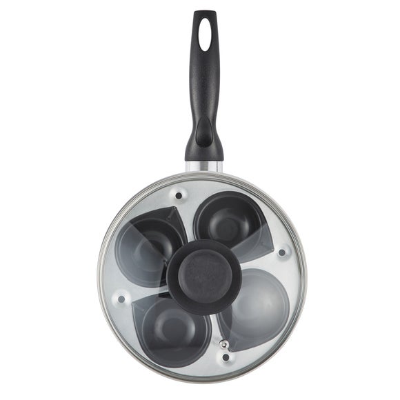 Essentials Non-Stick Aluminium Egg Poacher Frying Pan