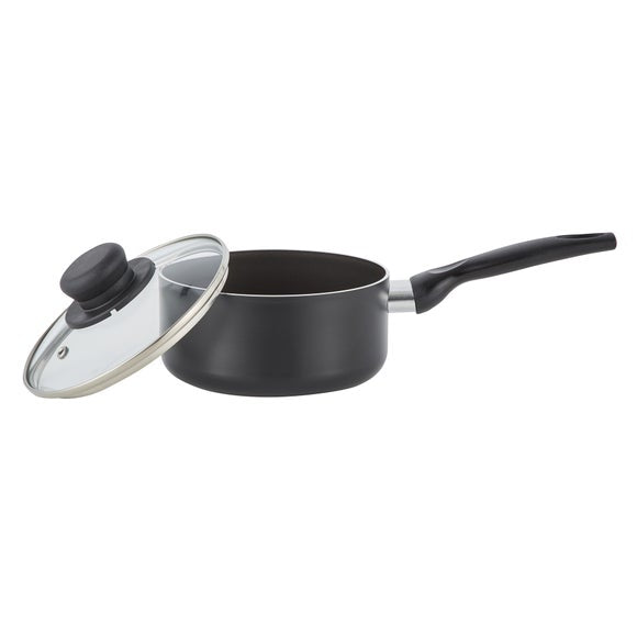 Essentials Non-Stick Aluminium Saucepan, 16cm