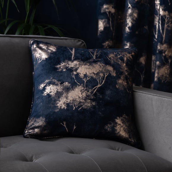 Velour Trees Eyelet Curtains