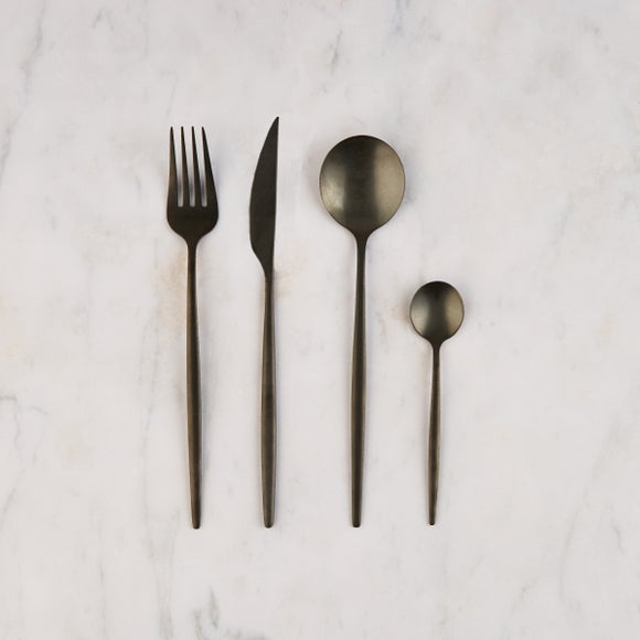 Hexham 16 Piece Black Cutlery Set
