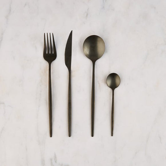 Hexham 16 Piece Black Cutlery Set