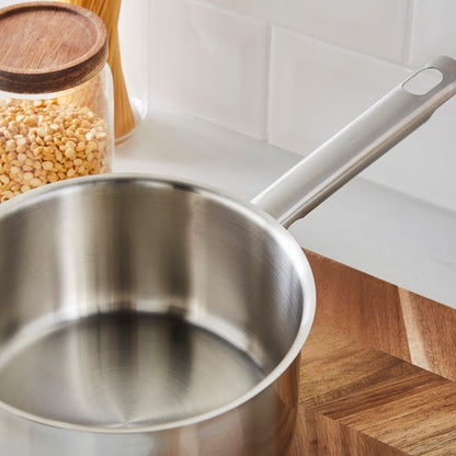 Recycled Stainless Steel Saucepan, 18cm