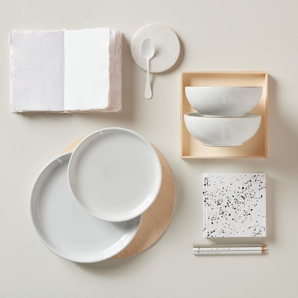 Denby Elements Stone White 12 Piece Dinner Set