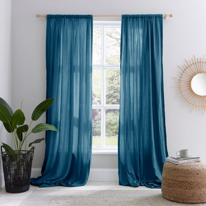 Cotton Muslin Slot Top Curtains