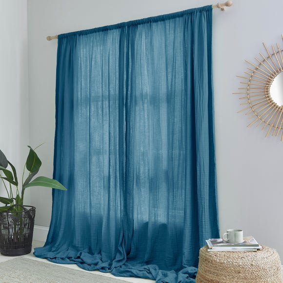 Cotton Muslin Slot Top Curtains