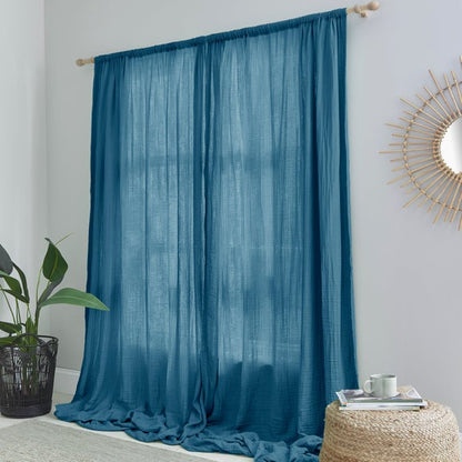 Cotton Muslin Slot Top Curtains