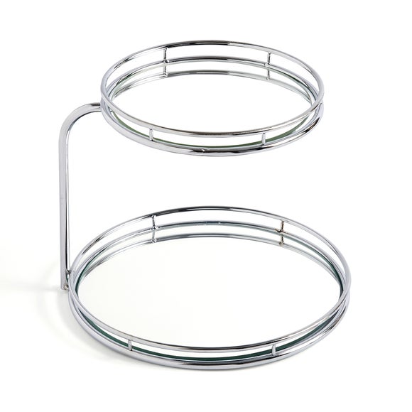 Modern Luxe 2 Tier Mirrored Storage Tray