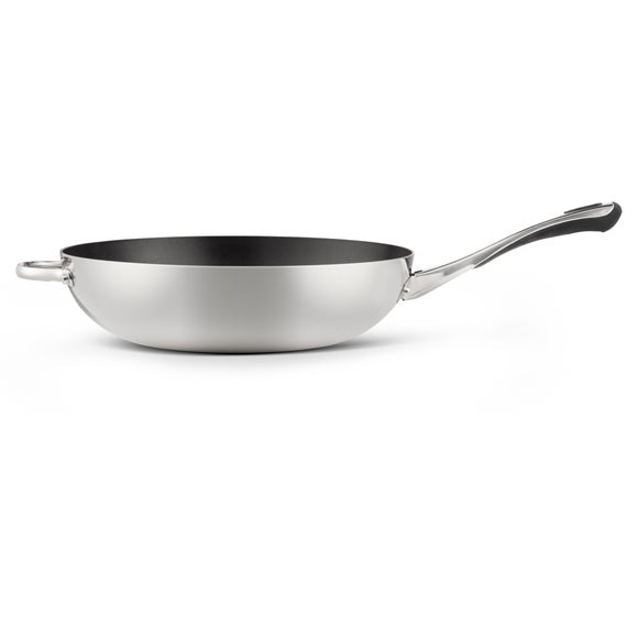Non-Stick Tri Ply Stainless Steel Frying Pan and Wok 2 Piece Set