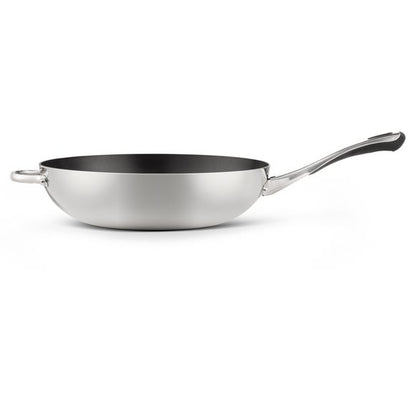 Non-Stick Tri Ply Stainless Steel Frying Pan and Wok 2 Piece Set