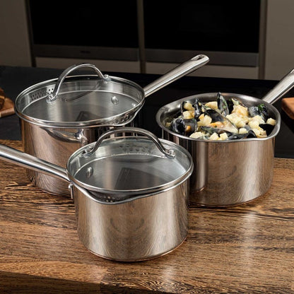 Pro Copper Base Non-Stick Stainless Steel 3 Piece Pan Set