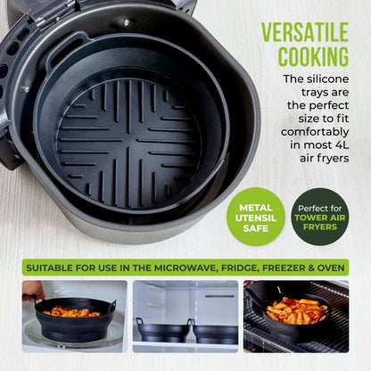 Tower Set of 2 Round Foldable Trays