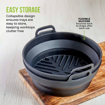 Tower Set of 2 Round Foldable Trays