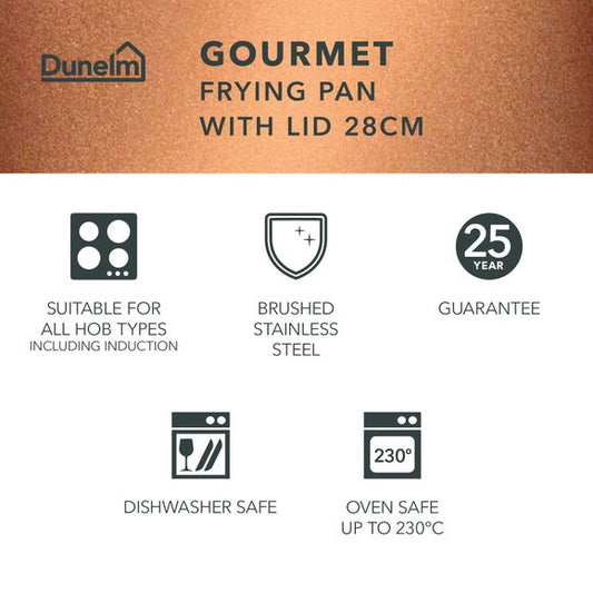 Gourmet 28cm Frying Pan with Lid