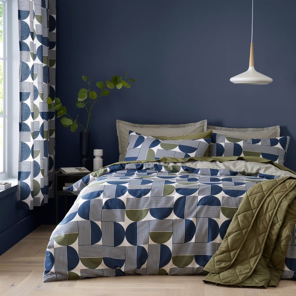 Bromley Modern Geo Eyelet Curtains