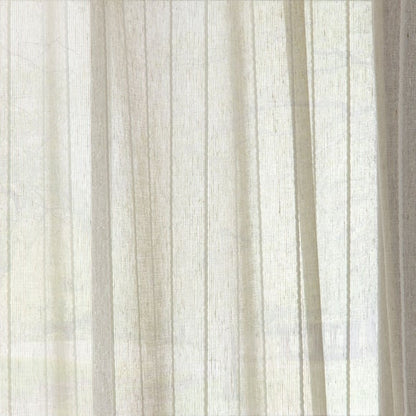 Lucia Stripe Natural Slot Top Voile Pair