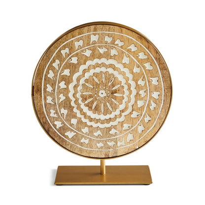 Patterned Mango Wood Round Ornament