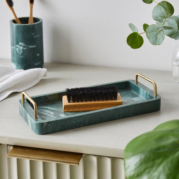 Nouveau Green Marble Resin Tray