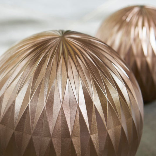 Set of 2 Bronze Resin Garden Sculpture Balls