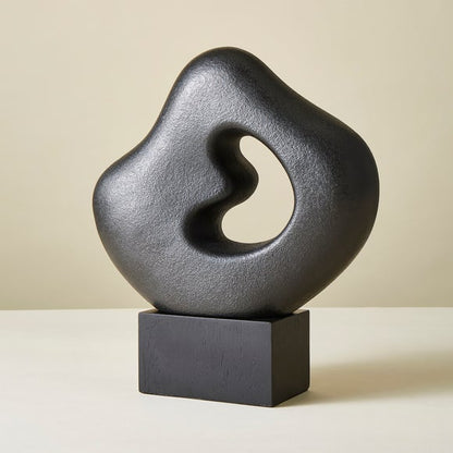 Modern Organic Black Ceramic Sculpture
