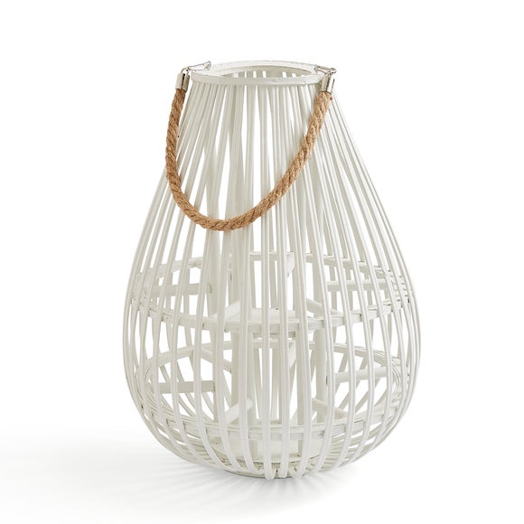 Oceanscape Woven White Bamboo Lantern
