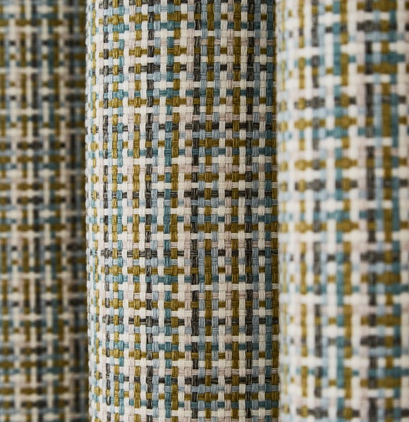 Beckett Basket Weave Blackout Eyelet Curtains