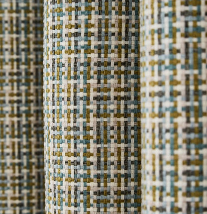 Beckett Basket Weave Blackout Eyelet Curtains