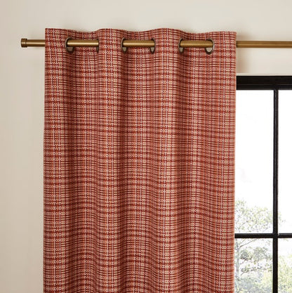 Beckett Basket Weave Blackout Eyelet Curtains
