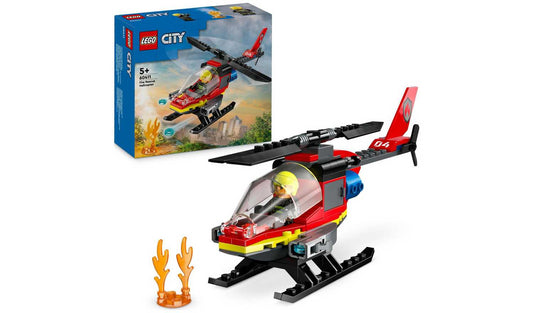 LEGO City Fire Rescue Helicopter Toy Vehicle Set 60411