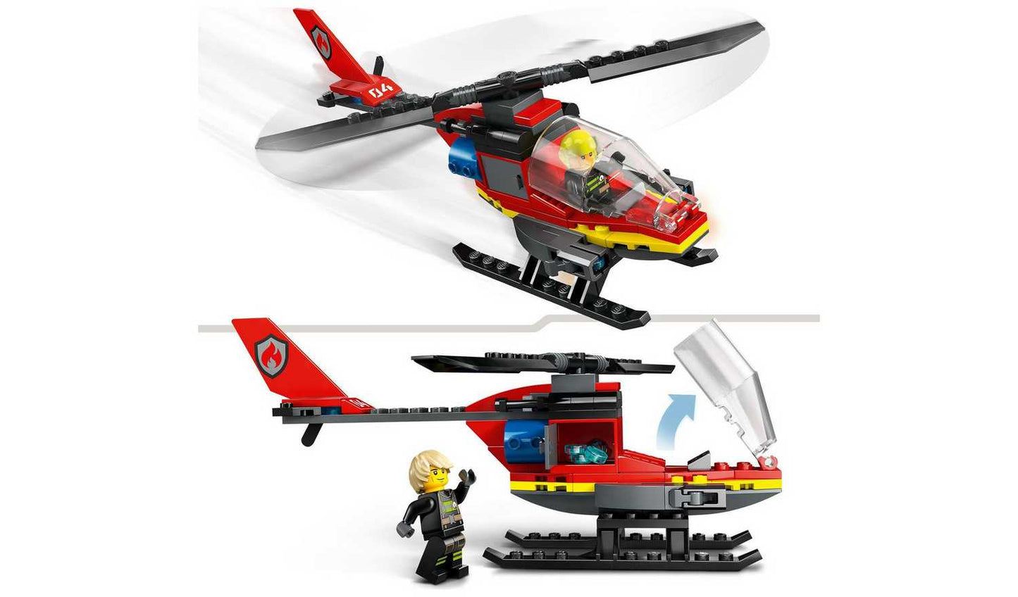 LEGO City Fire Rescue Helicopter Toy Vehicle Set 60411