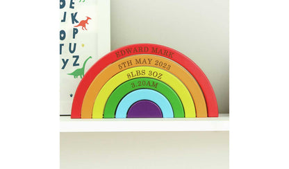 Personalised Message Wooden Rainbow Stacker
