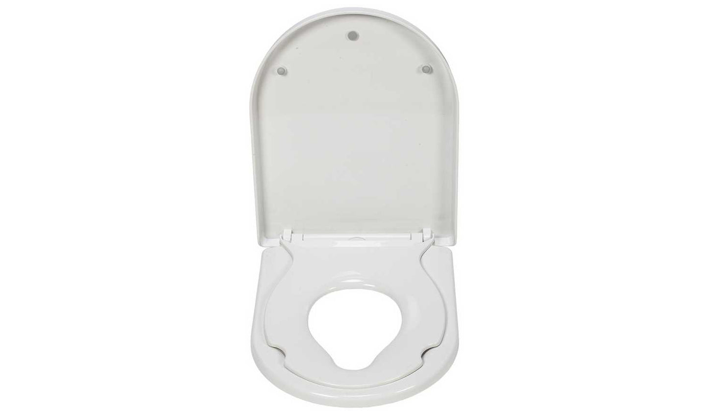 Croydex Hillier D Shaped Family 2-in-1 Toilet Seat - White