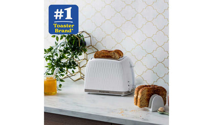 Russell Hobbs Honeycomb 2 Slice White Plastic Toaster 26060