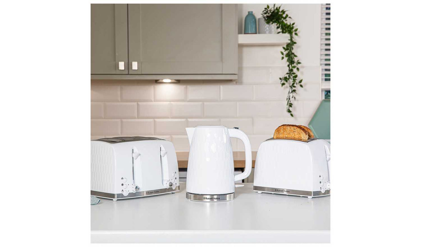Russell Hobbs Honeycomb 2 Slice White Plastic Toaster 26060
