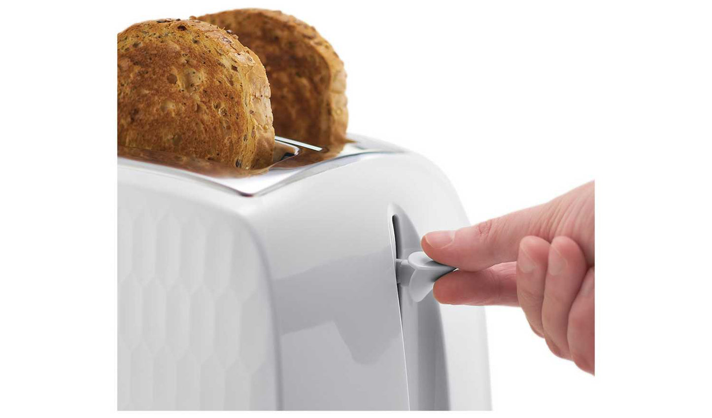 Russell Hobbs Honeycomb 2 Slice White Plastic Toaster 26060