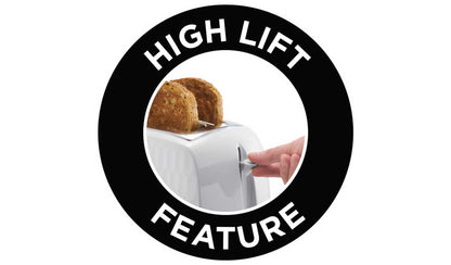 Russell Hobbs Honeycomb 2 Slice White Plastic Toaster 26060