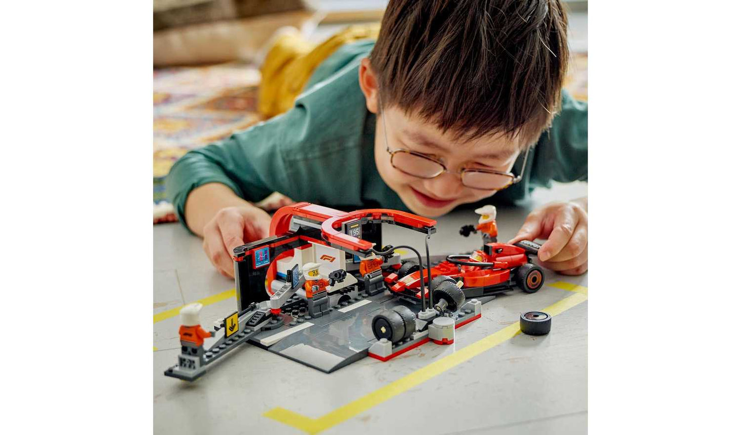 LEGO City F1 Pit Stop & Pit Crew with Ferrari Car Toy 60443