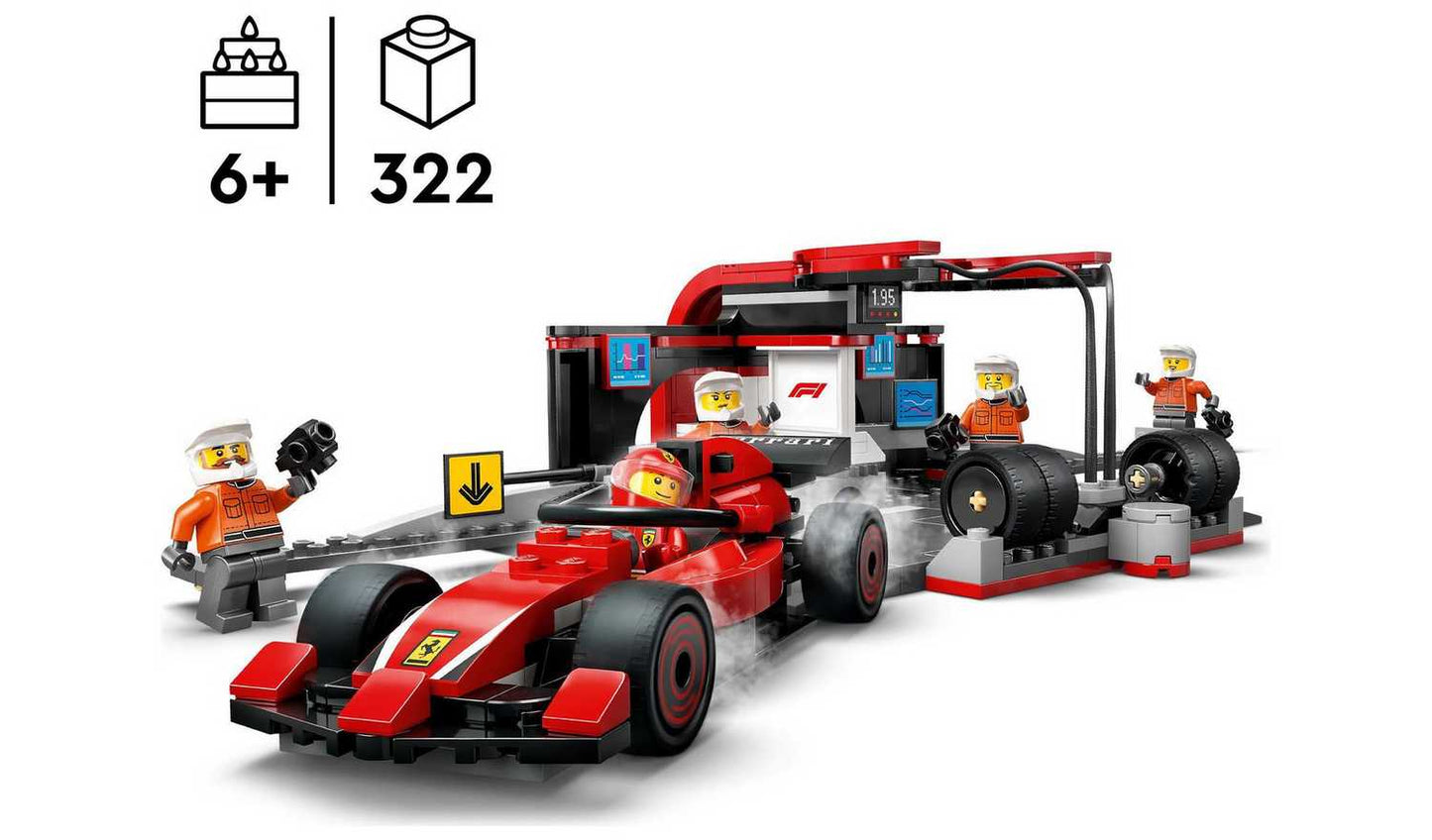 LEGO City F1 Pit Stop & Pit Crew with Ferrari Car Toy 60443