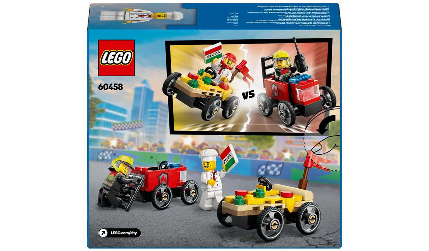 LEGO City Pizza vs. Fire Truck Race Car Pack Toy 60458
