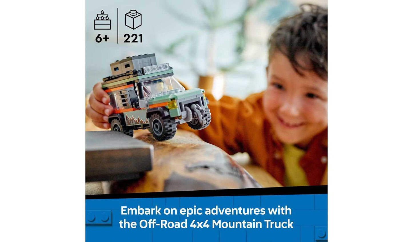 LEGO City Off-Road 4x4 Mountain Truck, Toy Vehicle Set 60447