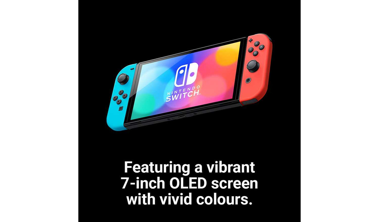 Nintendo Switch OLED Console - Neon Blue & Neon Red