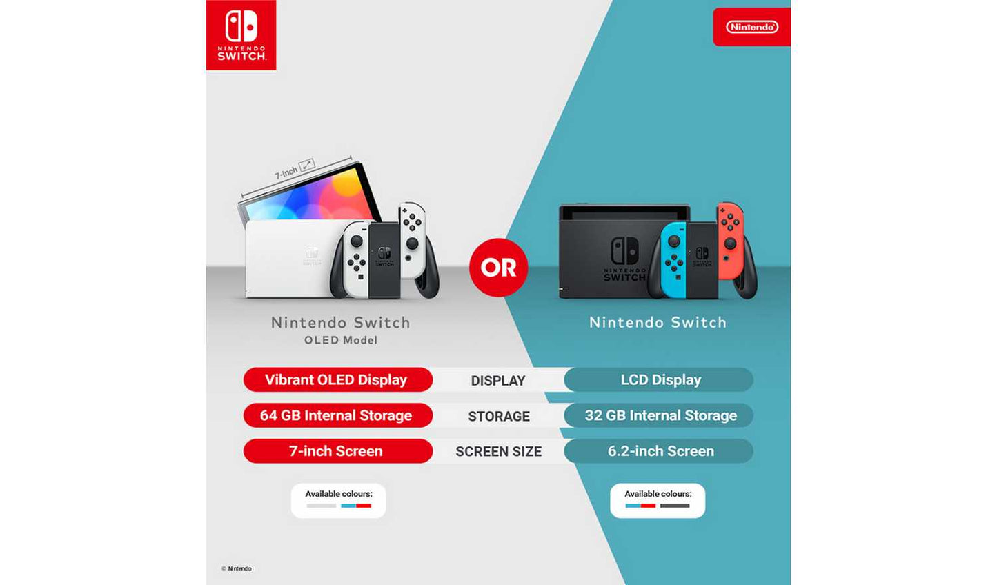 Nintendo Switch OLED Console - Neon Blue & Neon Red